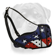 USA Leather Dog Muzzle-Hand-painted Unique Model for Rottweiler USA Leather Dog Muzzle-Hand-painted Unique Model for Rottweiler