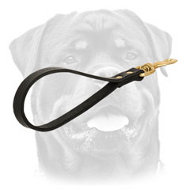 Short leather dog leash with handle Short leather dog leash with handle