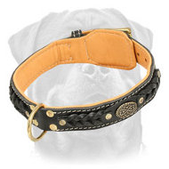 Royal Leather Rottweiler Collar with Inside Nappa Leather Lining Royal Leather Rottweiler Collar with Inside Nappa Leather Lining