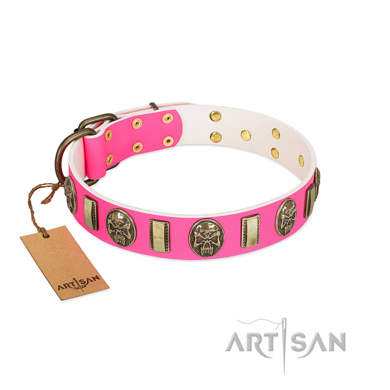 SMALL-SIZE DOG & CAT COLLAR - PINKY WHITE